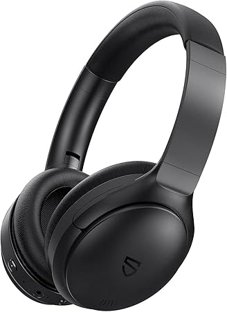 SoundPEATS A6 Hybrid Active Noise Cancelling Headphones, Bluetooth Over Ear Headphone Wireless Earphones, Premium Sound, 38 Hrs Playtime, Memory Foam Earcups, Foldable Design for Travel Home Office