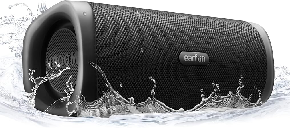 Bluetooth Speaker, EarFun UBOOM L Portable Speaker 28W Loud Stereo Sound, Rich Bass, IP67 Waterproof & Dustproof, Dual Pairing, Built-in Mic, Low Latency, Wireless Speakers for Party, Indoor & Outdoor